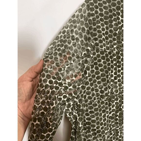 Chico's Sheer Sleeve and Sheer Polk a Dot Layered Top Size L/12 - Picture 3 of 7